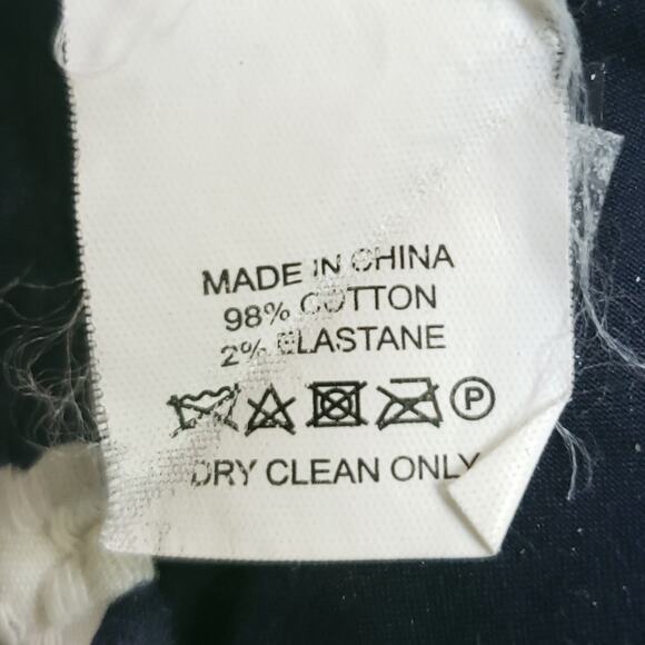 KATE SPADE Cloud Dot textured cropped straight leg career pants navy blue Size 0 - Picture 8 of 9